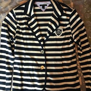 Tommy Hilfiger Navy & White Striped Blazer